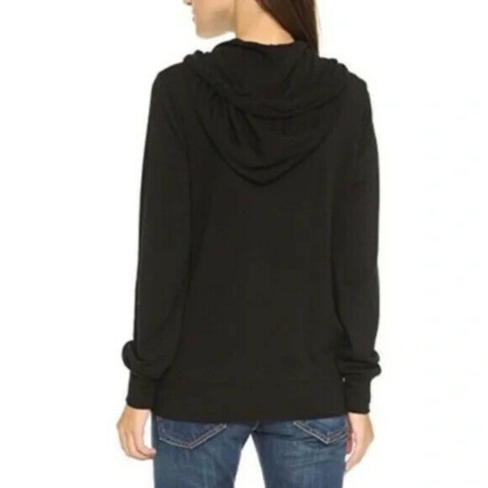 Sundry Anthropologie Size Small 1 Zip Hoodie French Terry Jacket in Black NEW - Picture 12 of 12